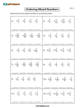 Arranging Mixed Numbers in Ascending Order | Different Denominators 2