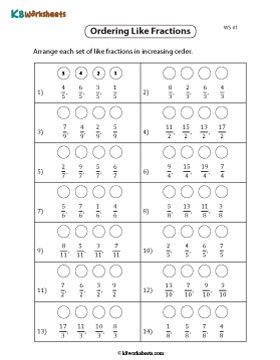 Numbering Like Fractions in Ascending Order 1