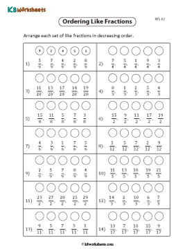 Numbering Like Fractions in Descending Order 2