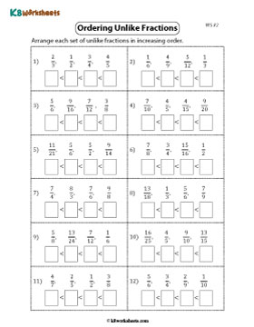 Ordering Unlike Fractions | Ascending 2