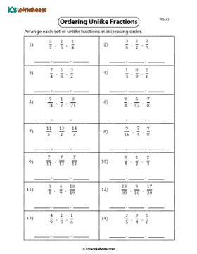 Ordering Unlike Fractions | Ascending 3