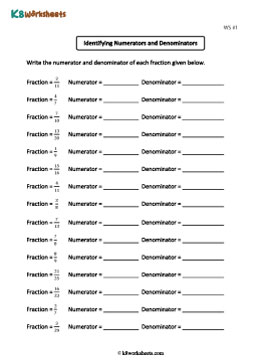 Identifying Numerators and Denominators 1