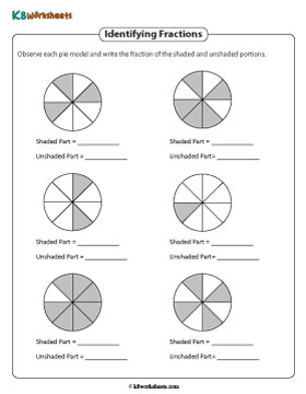 Writing Fractions of Shaded and Unshaded Parts