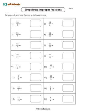 Simplifying Improper Fractions 1