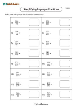 Simplifying Improper Fractions 3