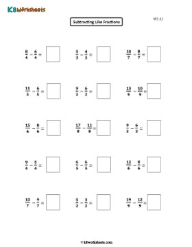 Subtracting Improper Fractions 2