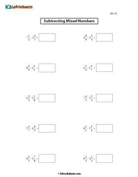 Subtracting Mixed Numbers with Unlike Denominators 1