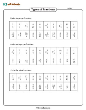 Identifying Fractions as Proper, Improper, or Mixed 1