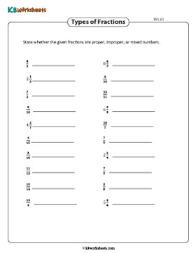 Identifying Fractions as Proper, Improper, or Mixed 3