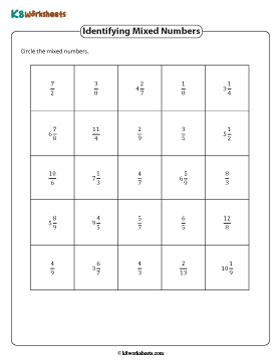 Circling the Mixed Numbers