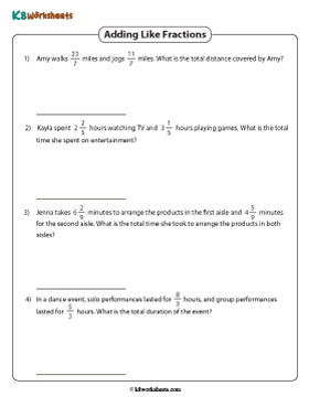 Adding Like Fractions | Mixed Numbers