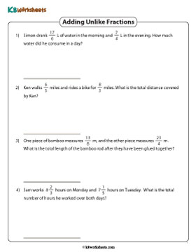 Adding Unlike Fractions | Mixed Numbers