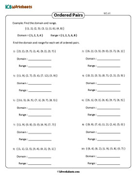 Writing Domain and Range of Ordered Pairs 1