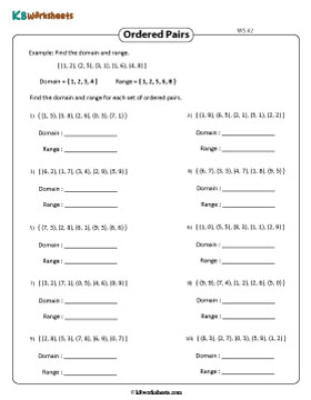 Writing Domain and Range of Ordered Pairs 2