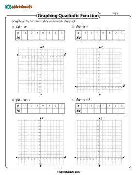 Completing Tables and Graphing Quadratic Functions 1