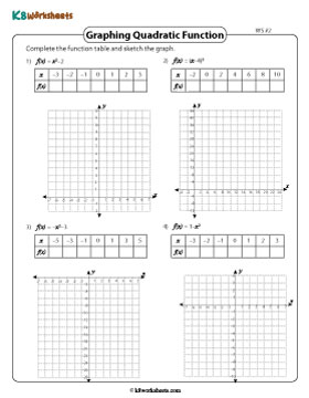 Completing Tables and Graphing Quadratic Functions 2