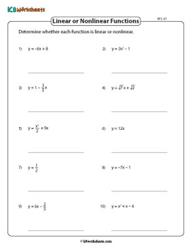 Classifying Functions as Linear and Nonlinear 1