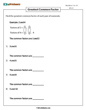 Finding Common Factors 1