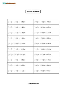 Adding Integers | Double-digit Addition | 3 Terms