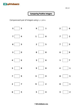 Comparing Positive Integers 1