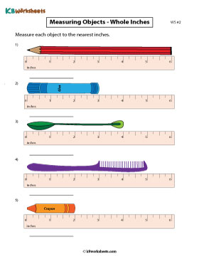 Measuring Objects Using Rulers | Whole inches 2