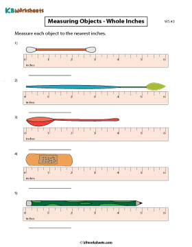 Measuring Objects Using Rulers | Whole inches 3