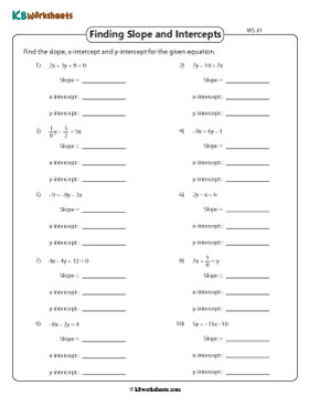 Finding Slope and Intercepts 1