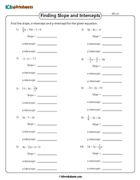 Finding Slope and Intercepts 2