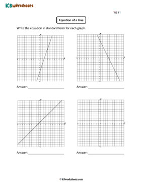 Writing Equations of Lines in Standard Form 1