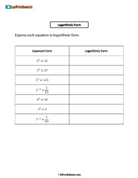 Express in Logarithmic Form