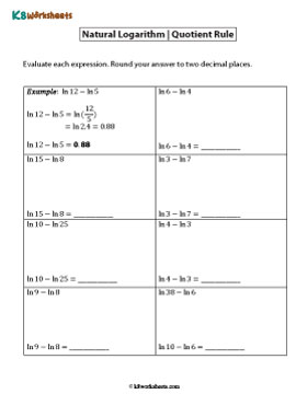 Evaluating Natural Logarithms | Quotient Rule