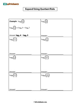 Quotient Property of Logarithms | Expanding