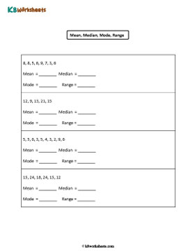 Mean, Median, Mode and Range | Easy