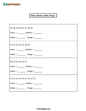 Mean, Median, Mode and Range | Moderate