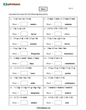 Finding the Mean with Customary and Metric Units | Decimals 1