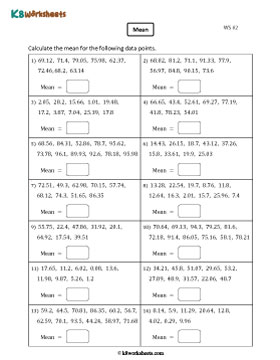 Finding the Mean with Decimals | Difficult 2