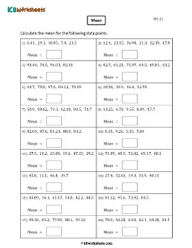 Finding the Mean with Decimals | Moderate 2