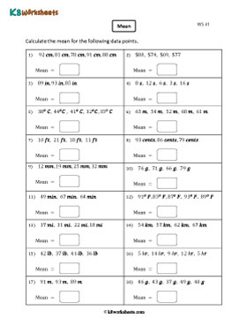 Finding the Mean with Customary and Metric Units | Integers 1