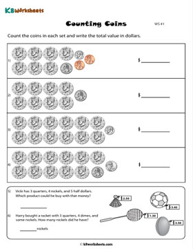 Counting U.S. Coins | In Dollars 1