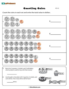 Counting U.S. Coins | In Dollars 3