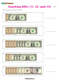 Counting $1, $5, and $10 Bills Up to $100