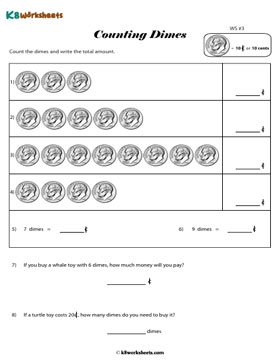 Count and Add Dimes 3