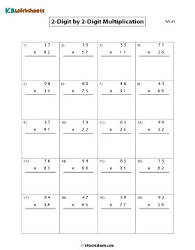 2-digit by 2-digit Multiplication | Standard 1