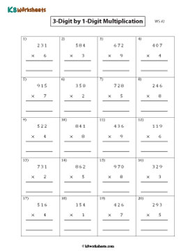 3-digit by 1-digit Multiplication | Column 2