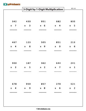 3-digit by 1-digit Multiplication | Column 4