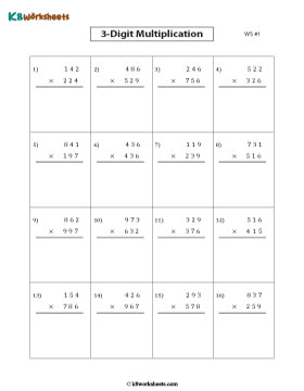 3-digit by 3-digit Multiplication | Standard 1