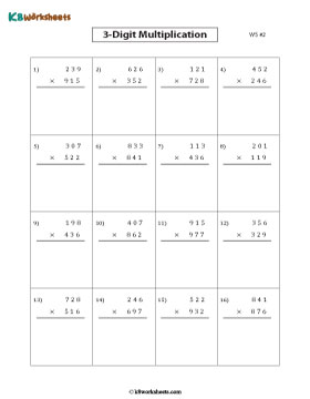 3-digit by 3-digit Multiplication | Standard 2