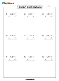 Multiplying 4-digit by 1-digit Numbers