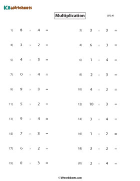 Multiplying by 2, 3, or 4 | Horizontal Format 1