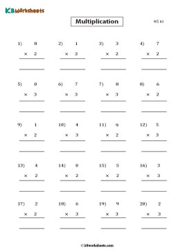 Multiplying by 2 or 3 | Column Form 3